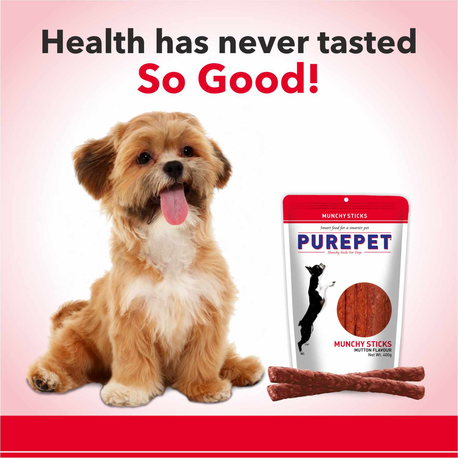 Purepet Mutton Flavour Munchy Sticks Dog Treat - Image 5