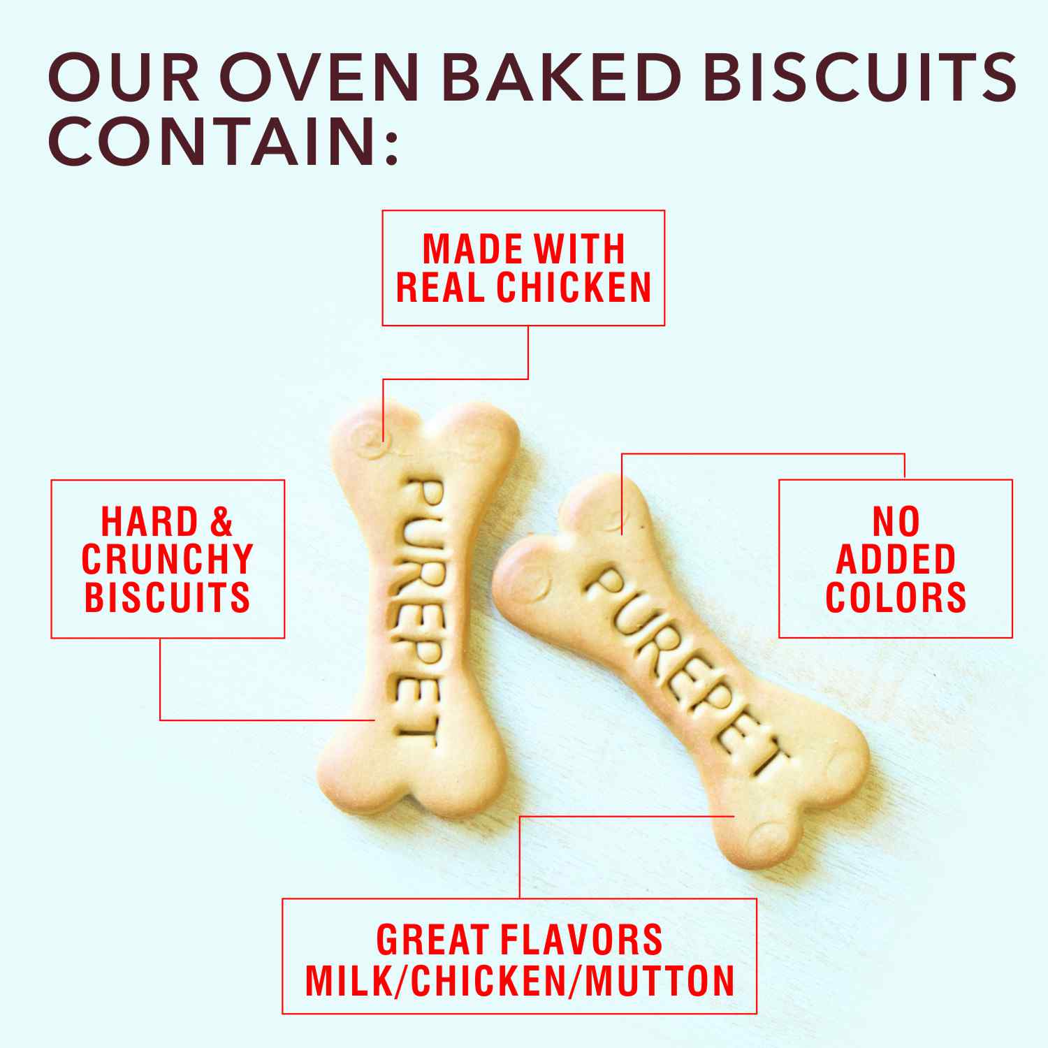 Purepet Mutton Flavour Real Chicken Biscuit Dog Treats - Image 3
