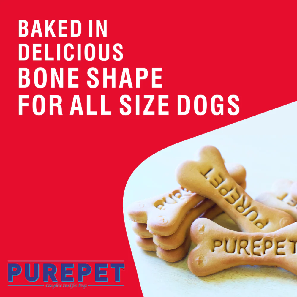 Purepet Mutton Flavour Real Chicken Biscuit Dog Treats Pouch - Image 4
