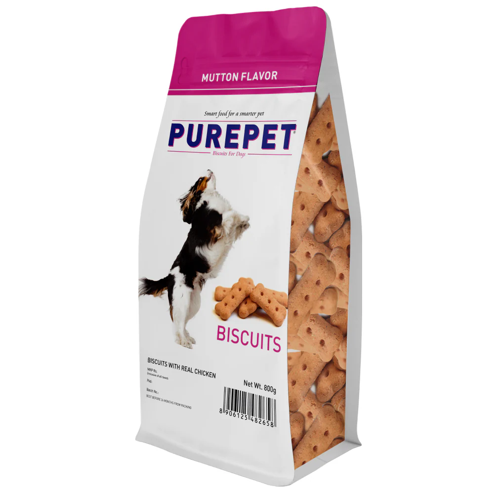 Purepet Mutton Flavour Real Chicken Biscuit Dog Treats Pouch - Image 6
