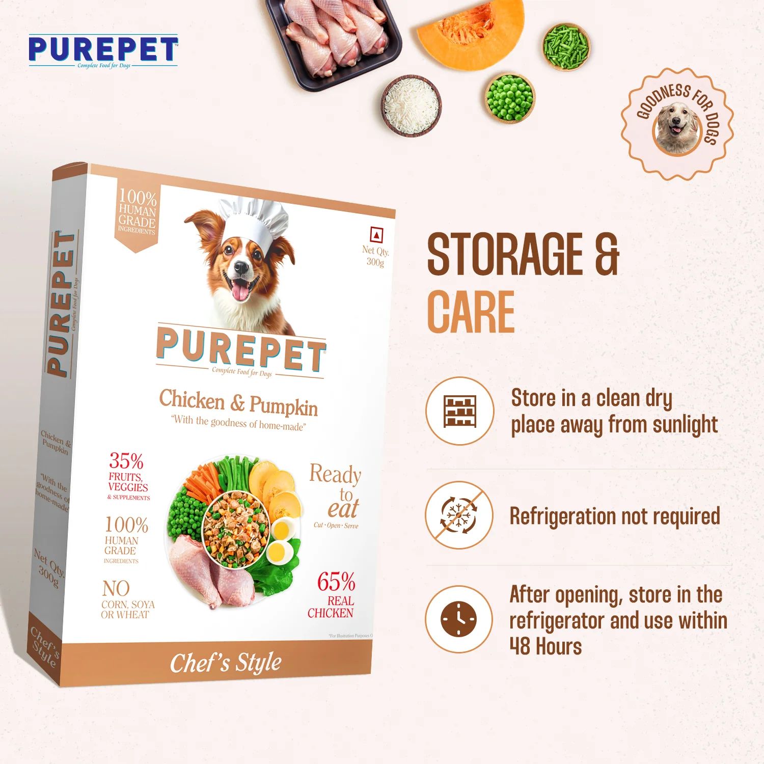 Purepet Chicken and Pumpkin Fresh Food for Dogs - Image 2