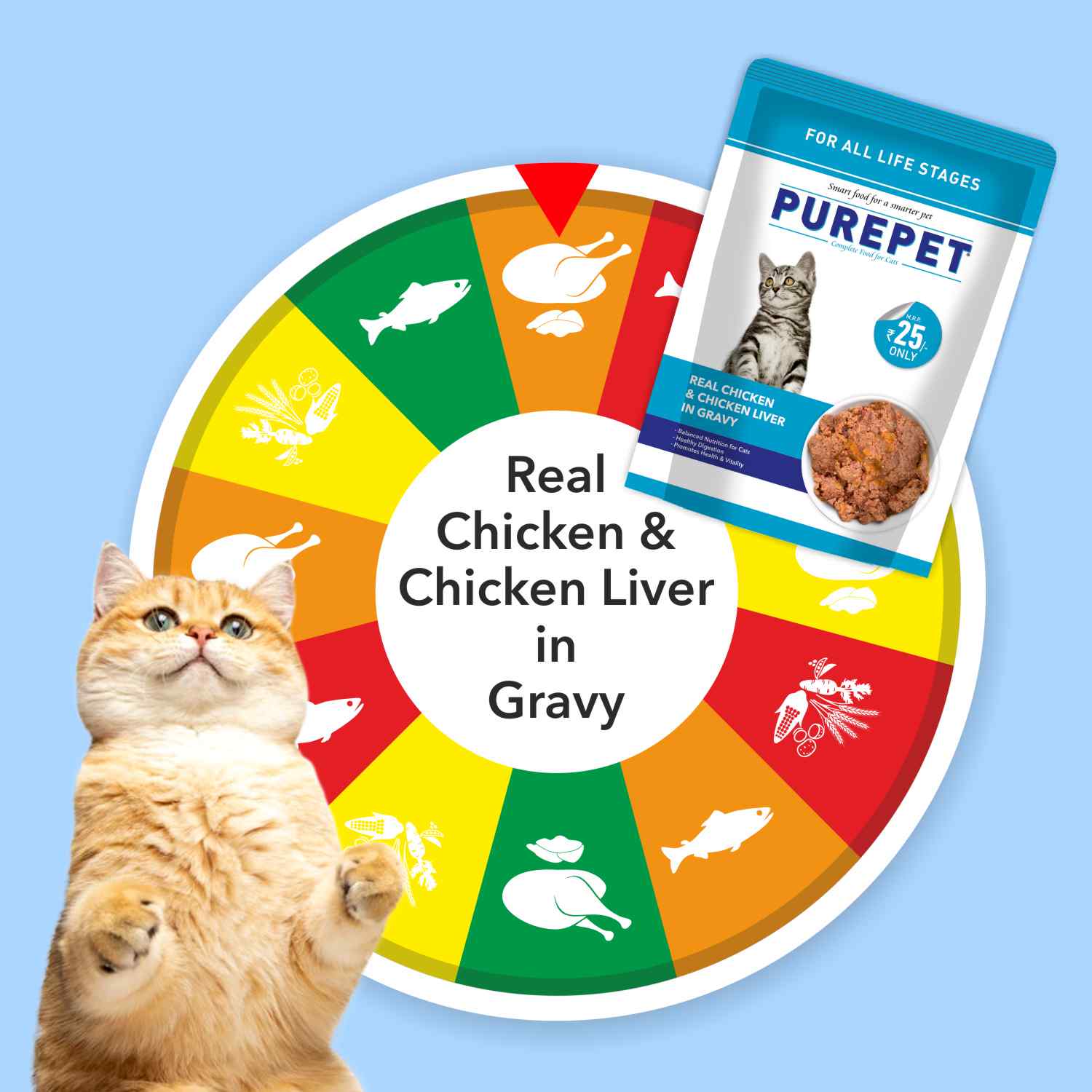 Purepet Real Chicken & Chicken Liver in Gravy Cat Wet Food - Image 4