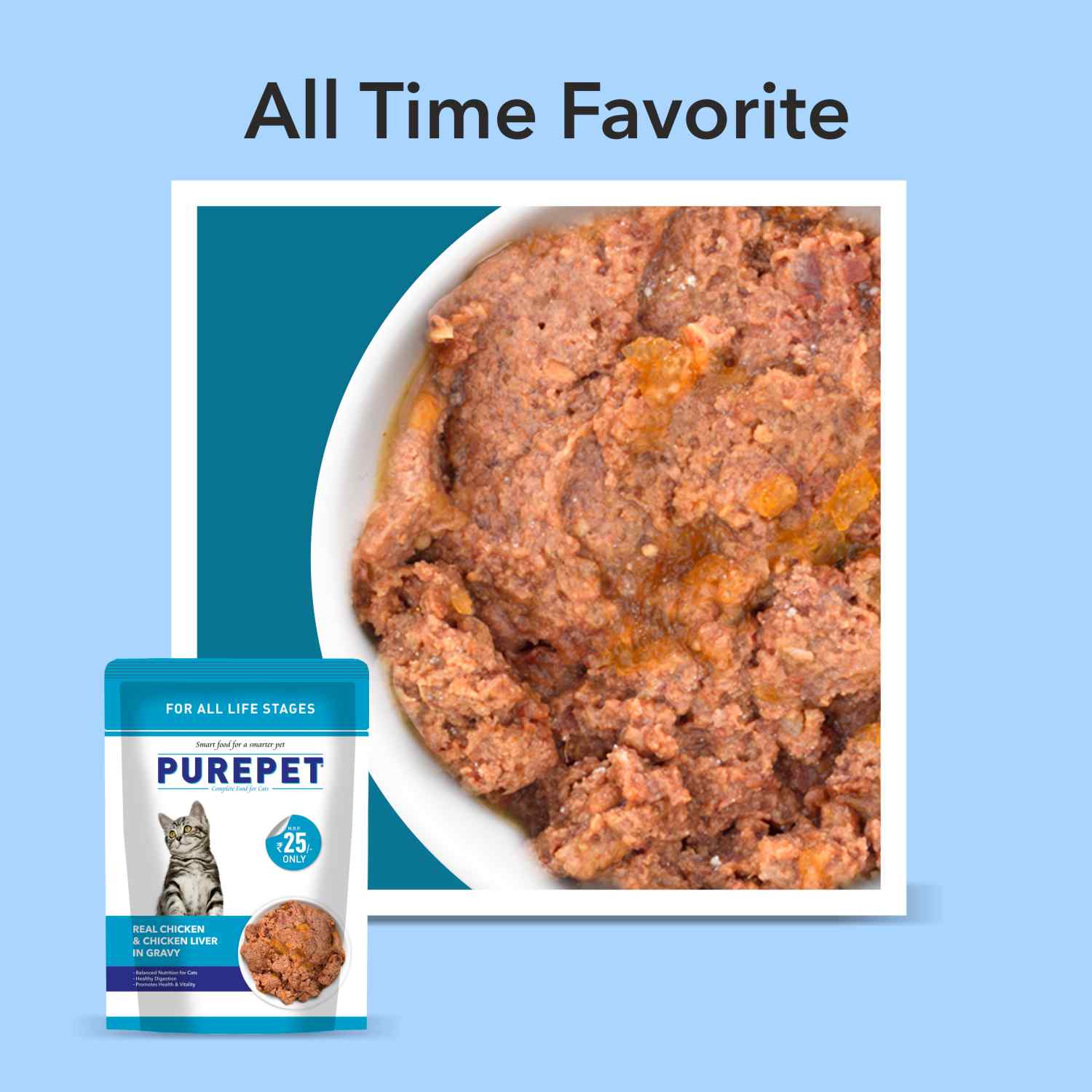 Purepet Real Chicken & Chicken Liver in Gravy Cat Wet Food - Image 5
