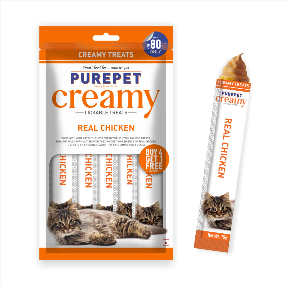Purepet Real Chicken Lickable Creamy Treats for Cats - Image 2