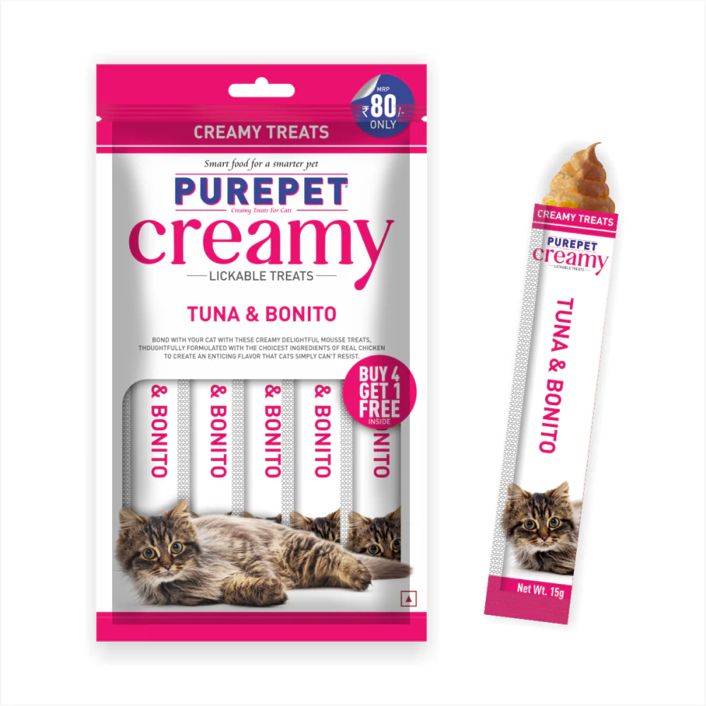 Purepet Tuna and Bonito Lickable Creamy Treats for Cats - Image 2