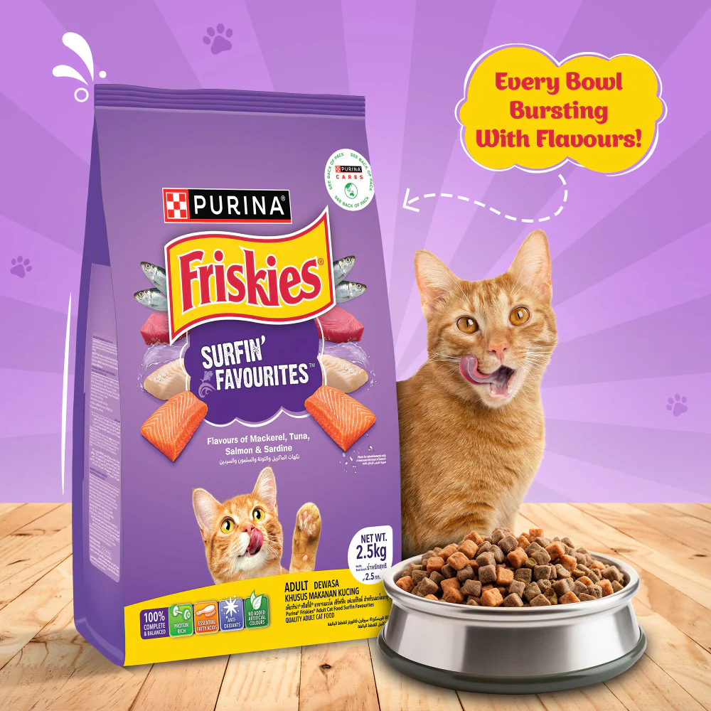 Friskies Surfin Cat Dry Food and Purina Felix Chicken with Jelly Adult Cat Wet Food Combo - Image 10
