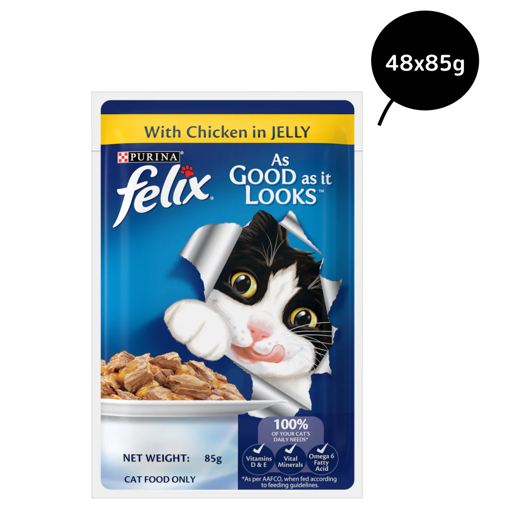 Friskies Surfin Cat Dry Food and Purina Felix Chicken with Jelly Adult Cat Wet Food Combo - Image 14