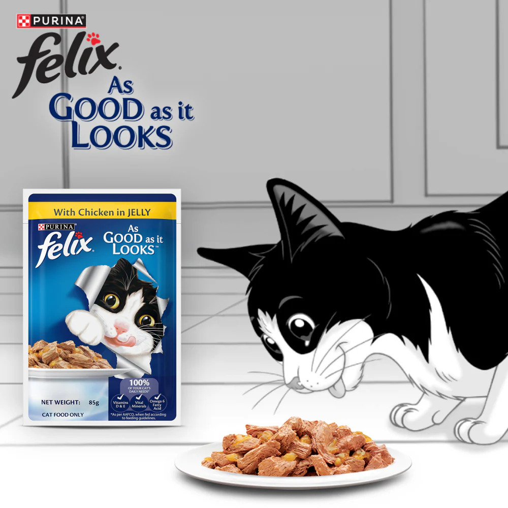 Purina Felix with Chicken in Jelly Complete and Balanced Adult Cat Wet Food - Image 3