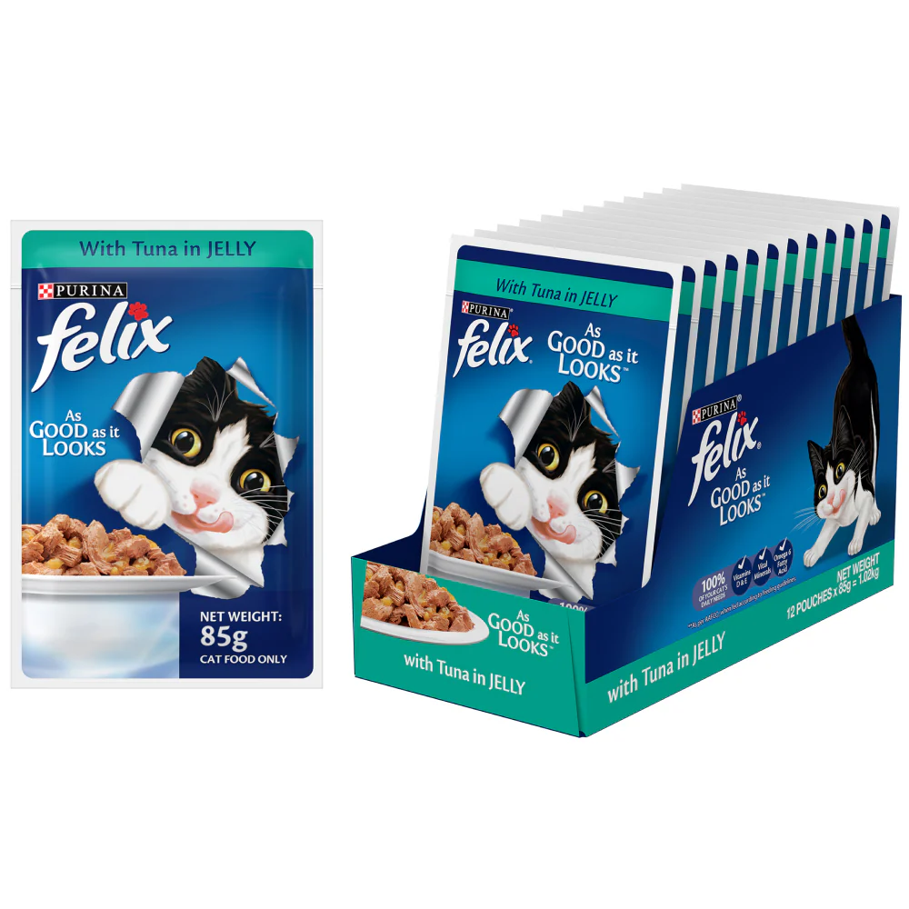 Purina Felix with Chicken in Jelly and with Tuna in Jelly Adult Cat Wet Food - Image 9