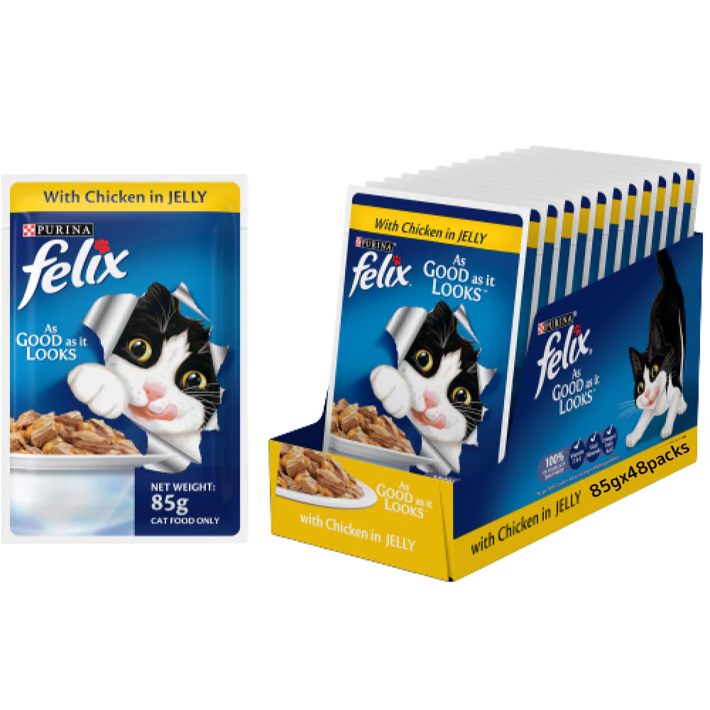Purina Felix with Chicken in Jelly Complete and Balanced Adult Cat Wet Food - Image 3