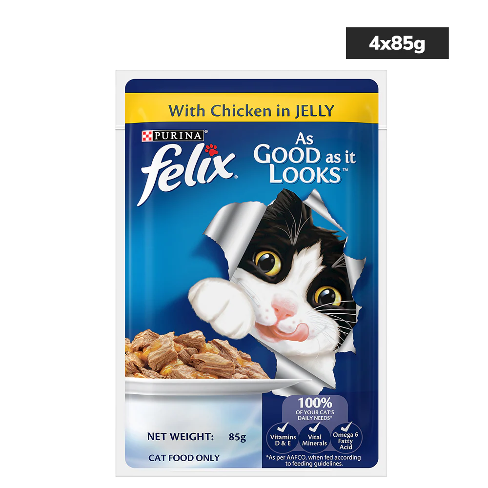 Purina Felix with Chicken in Jelly Complete and Balanced Adult Cat Wet Food - Image 8