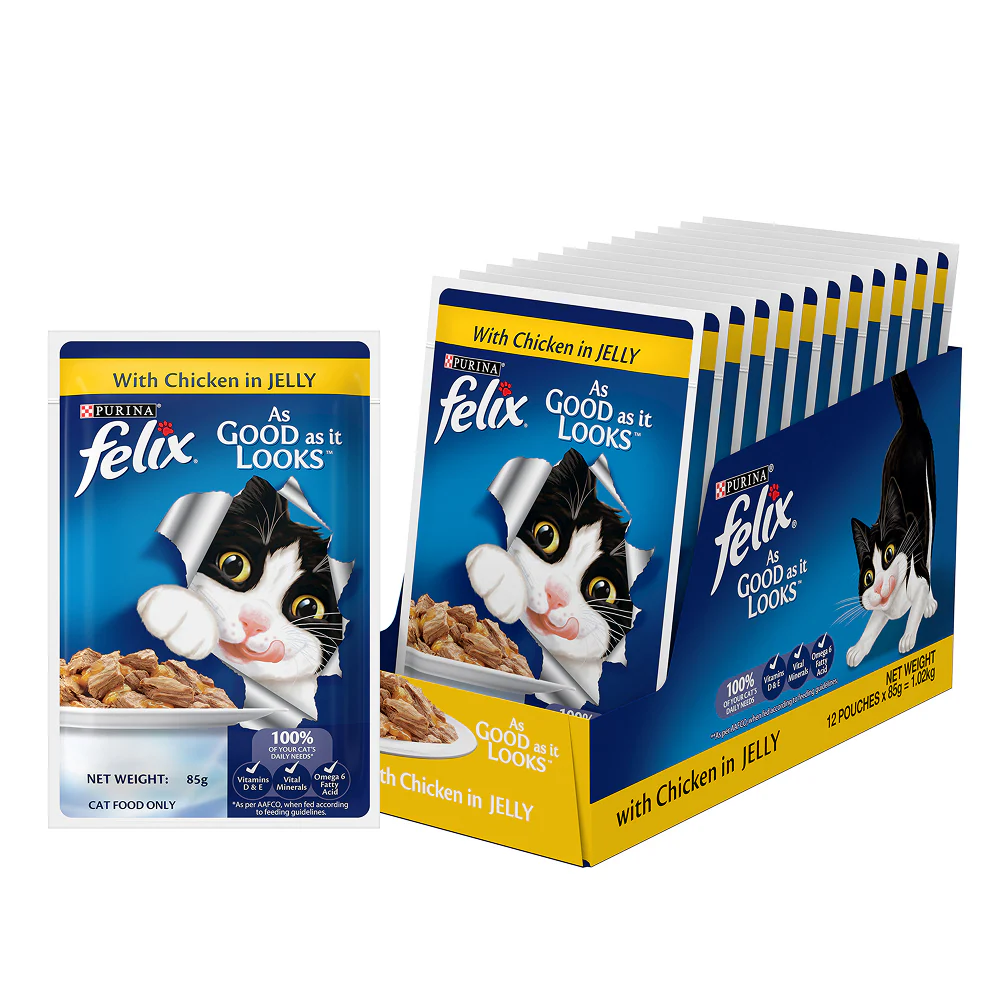 Purina Felix with Chicken in Jelly Complete and Balanced Adult Cat Wet Food - Image 2
