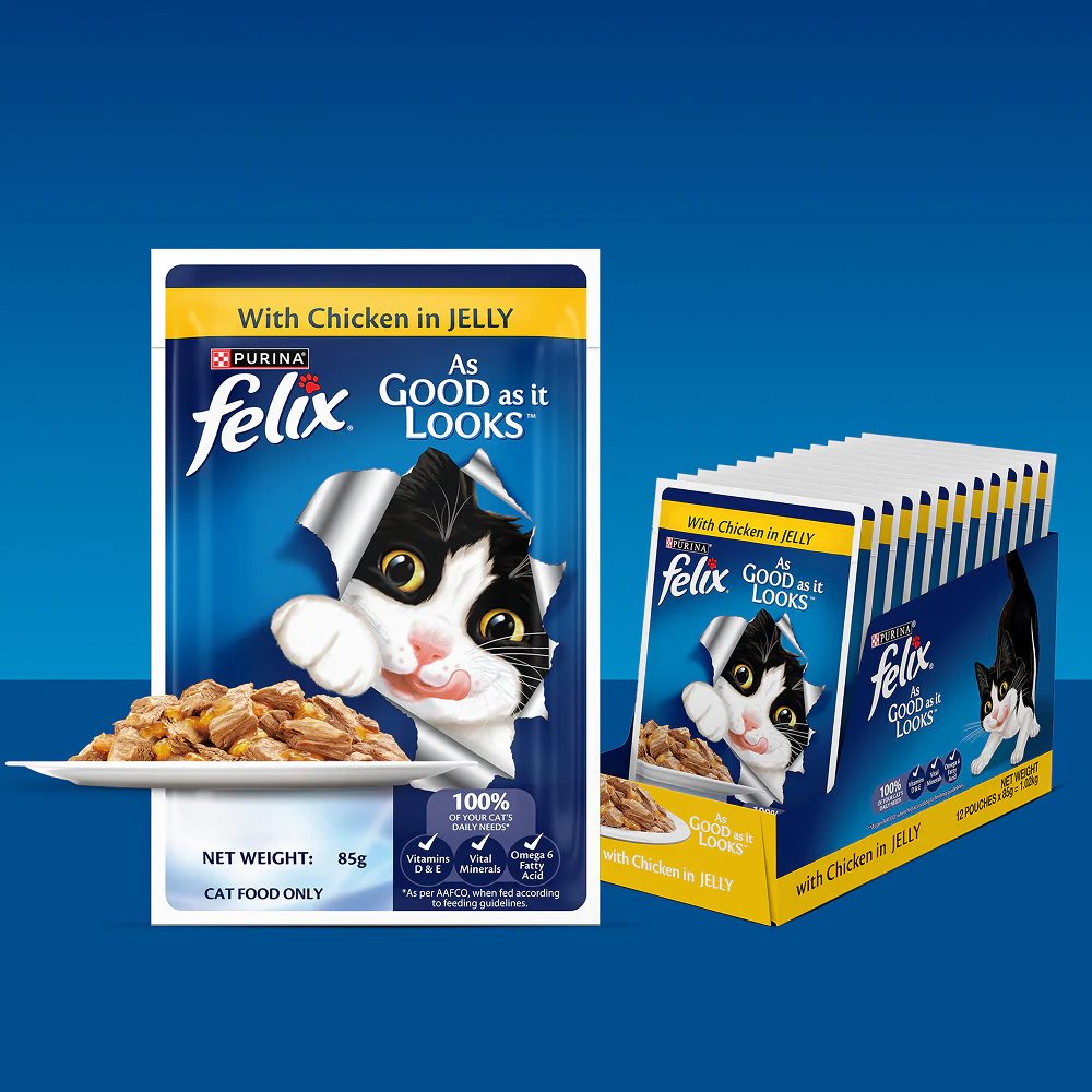 Purina Felix with Chicken in Jelly Complete and Balanced Adult Cat Wet Food - Image 9