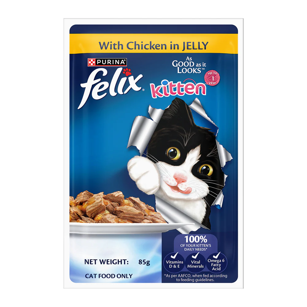 Purina Felix with Chicken in Jelly Complete and Balanced Kitten Cat Wet Food