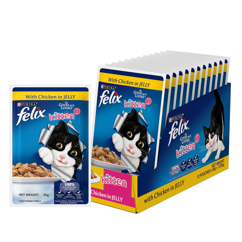 Purina Felix with Chicken in Jelly Complete and Balanced Kitten Cat Wet Food - Image 3