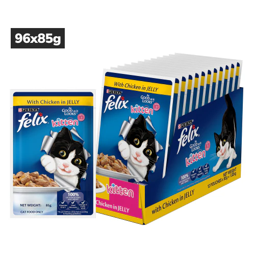 Purina Felix with Chicken in Jelly Complete and Balanced Kitten Cat Wet Food - Image 4