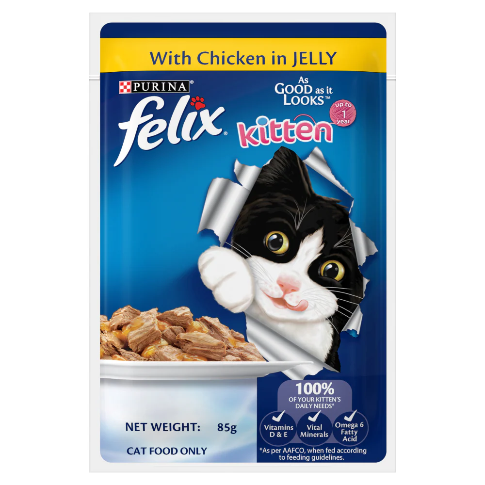Purina Felix with Chicken in Jelly Complete and Balanced Kitten Cat Wet Food - Image 7
