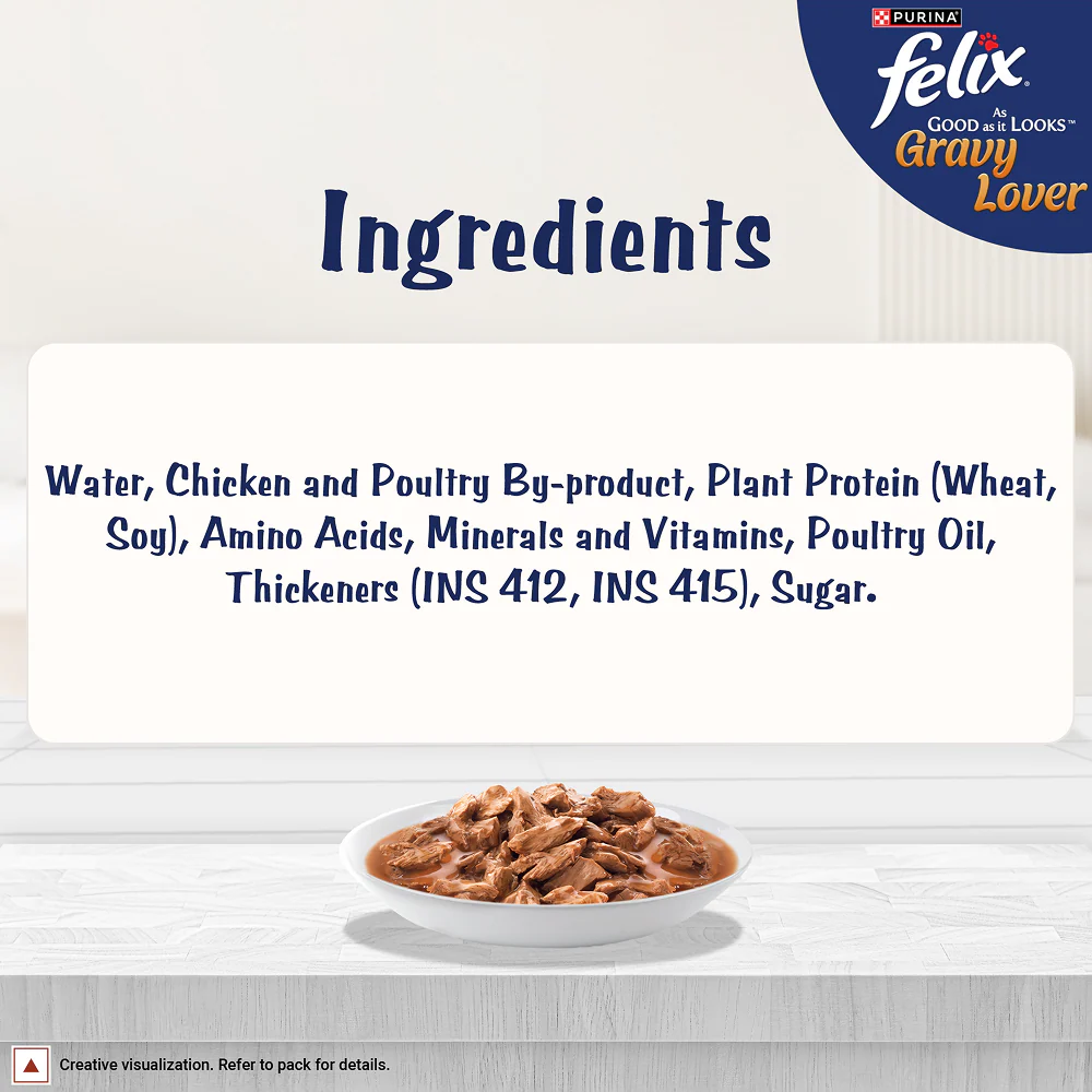 Purina Felix Gravy Lover Chicken Chunks Adult Complete and Balanced Cat Wet Food - Image 2