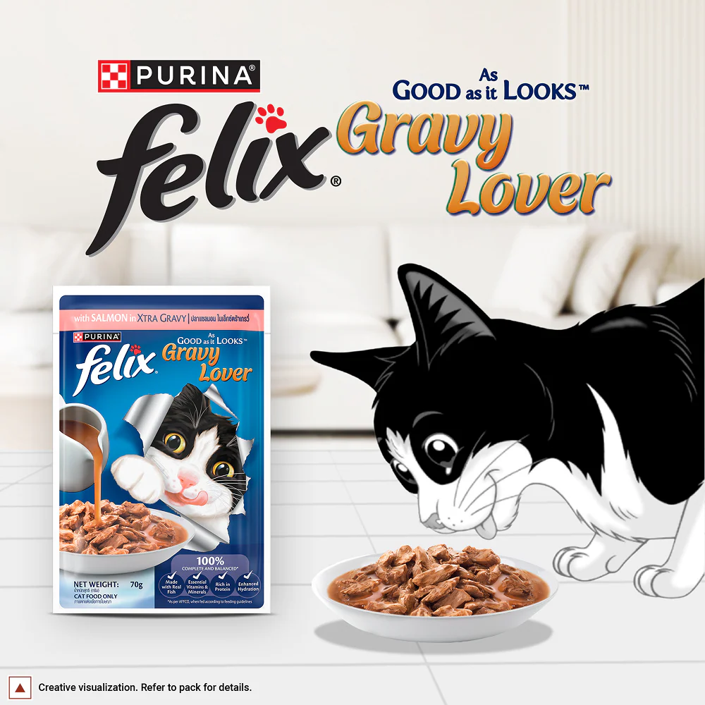 Purina Felix Gravy Lover Salmon Chunks Adult Complete and Balanced Cat Wet Food - Image 2