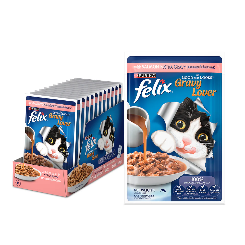 Purina Felix Gravy Lover Salmon Chunks Adult Complete and Balanced Cat Wet Food - Image 3