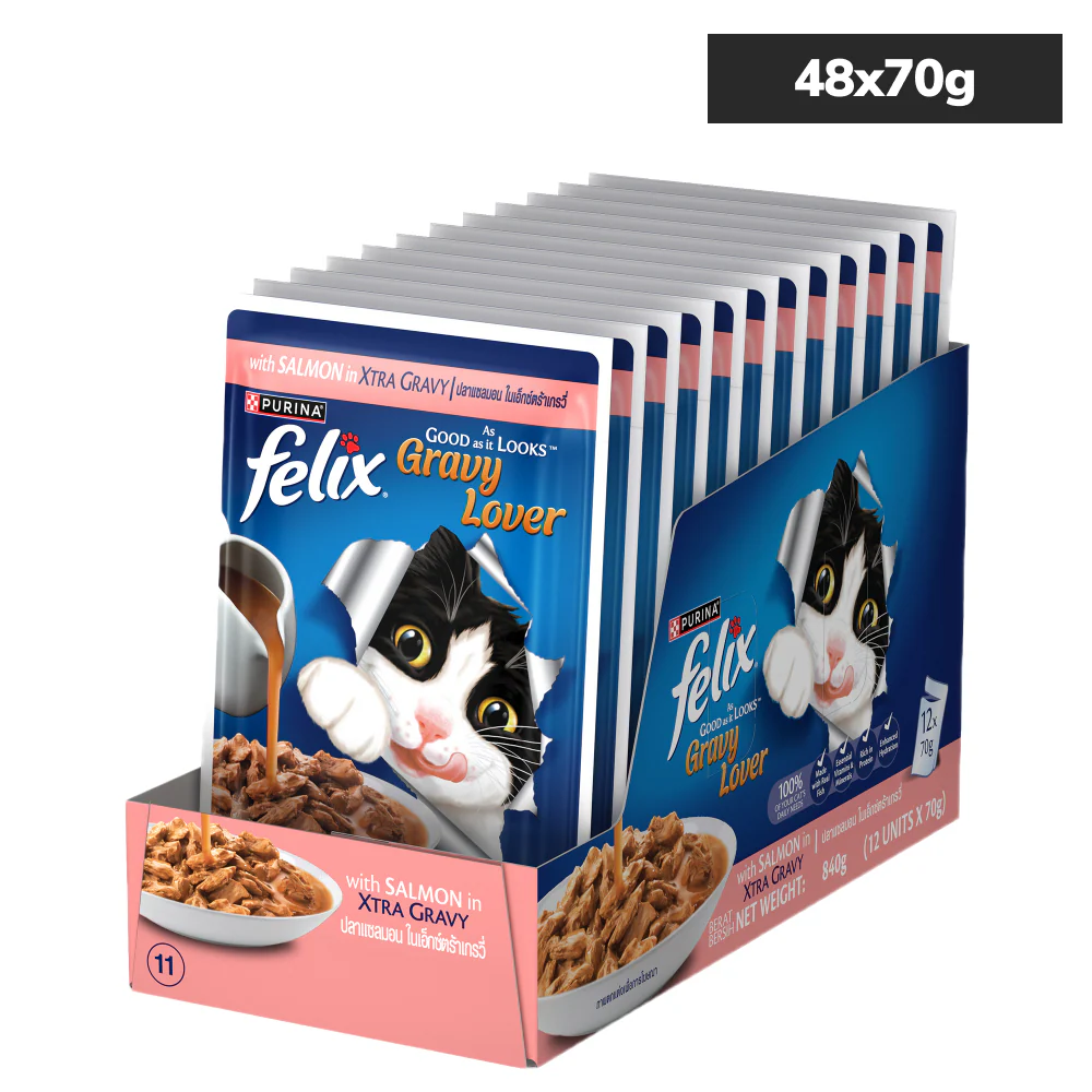 Purina Felix Gravy Lover Salmon Chunks Adult Complete and Balanced Cat Wet Food - Image 4