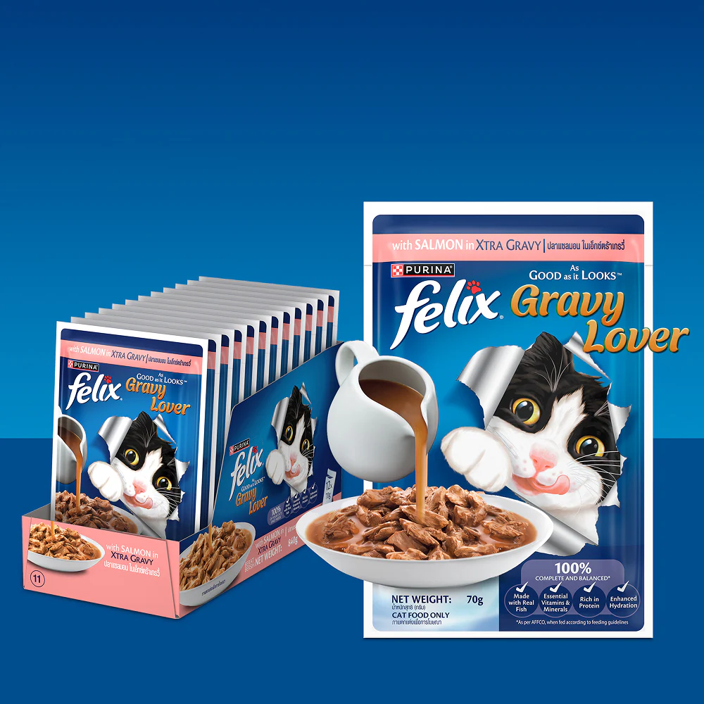 Purina Felix Gravy Lover Salmon Chunks Adult Complete and Balanced Cat Wet Food - Image 8