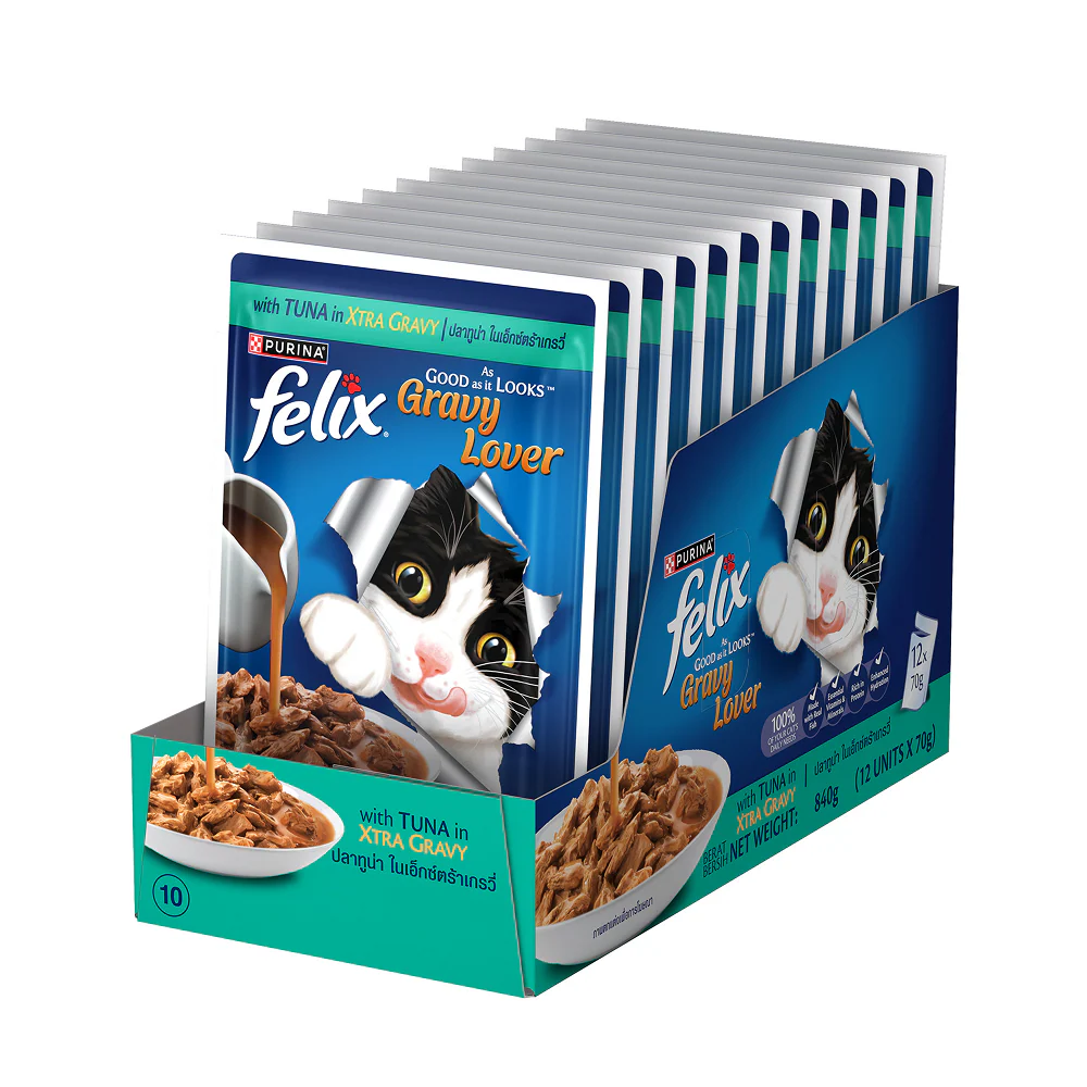 Purina Felix Gravy Lover Tuna Chunks Adult Complete and Balanced Cat Wet Food - Image 2
