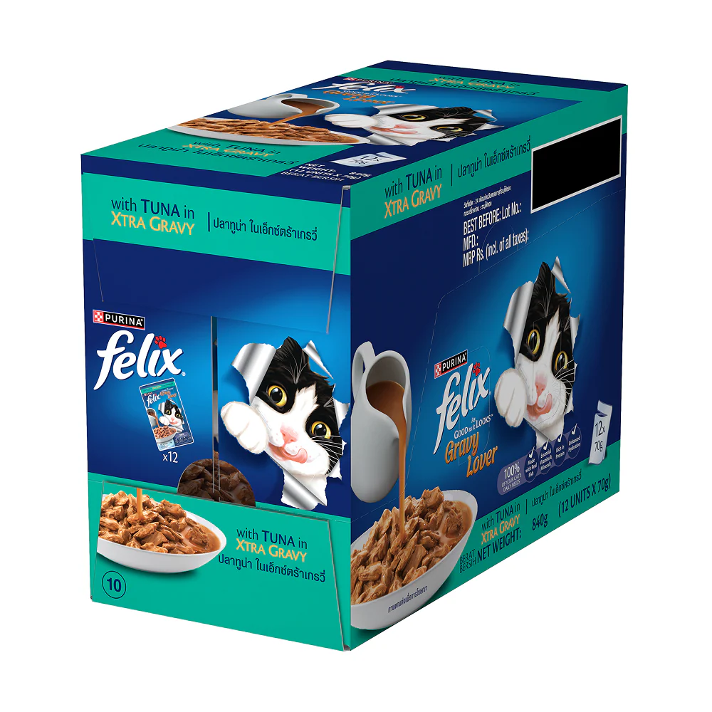 Purina Felix Gravy Lover Tuna Chunks Adult Complete and Balanced Cat Wet Food - Image 3