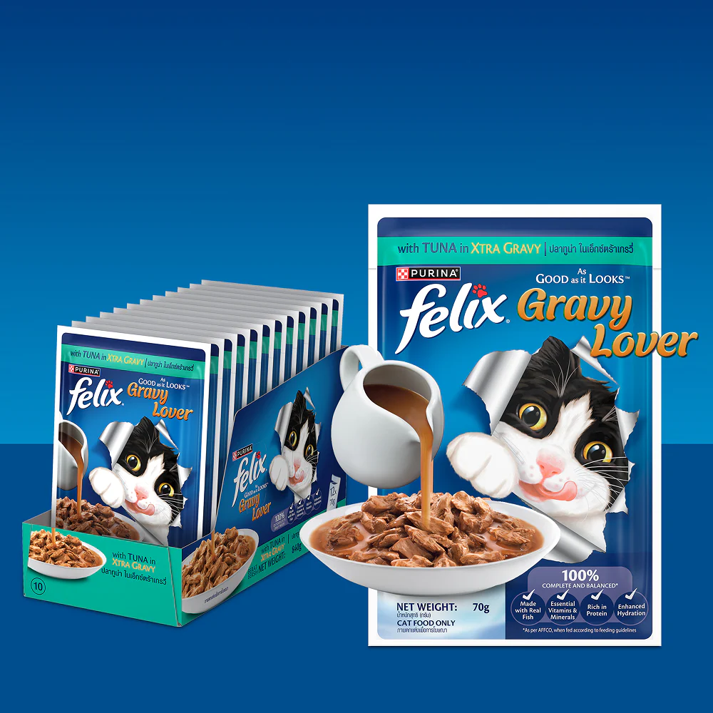 Purina Felix Gravy Lover Tuna Chunks Adult Complete and Balanced Cat Wet Food - Image 4