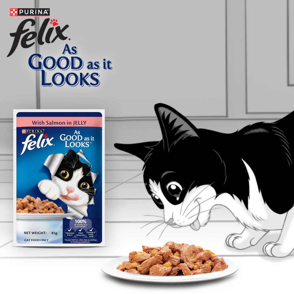 Purina Felix with Mackerel, Sardine and Salmon in Jelly Complete and Balanced Adult Cat Wet Food - Image 11