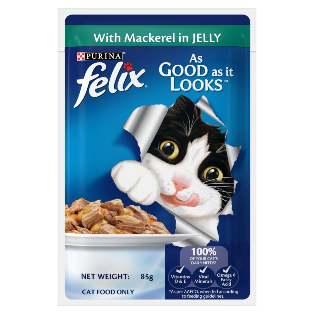 Purina Felix with Mackerel, Sardine and Salmon in Jelly Complete and Balanced Adult Cat Wet Food - Image 8