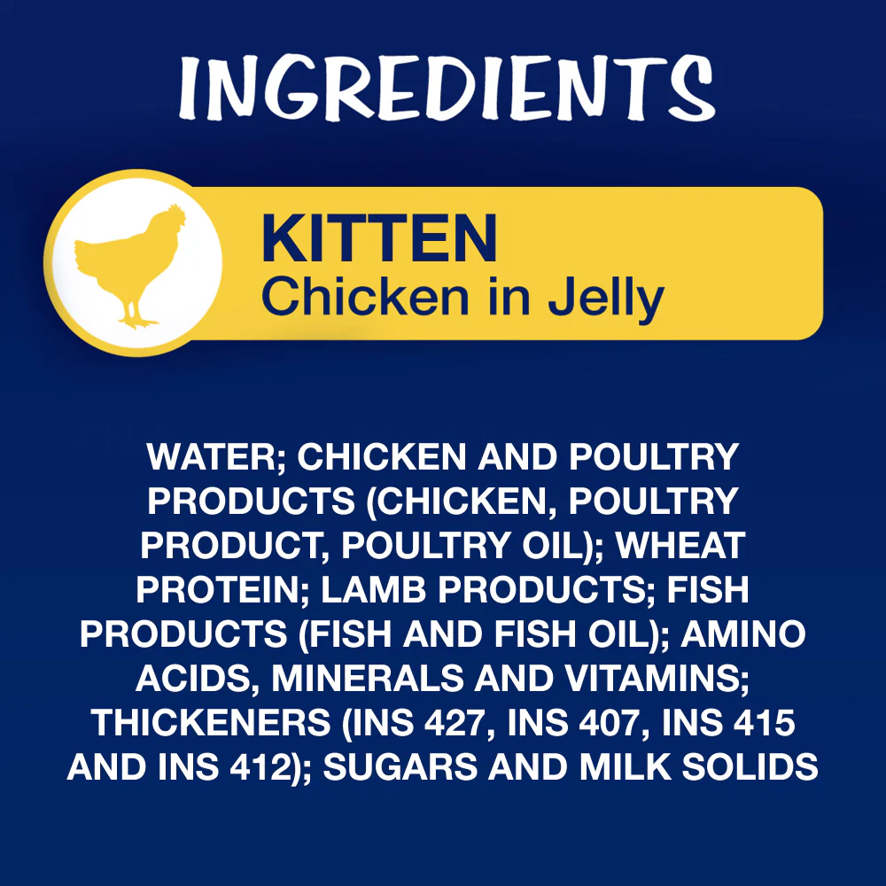 Purina Felix with Mackerel in Jelly Adult and Chicken in Jelly Kitten Cat Wet Food Combo - Image 5