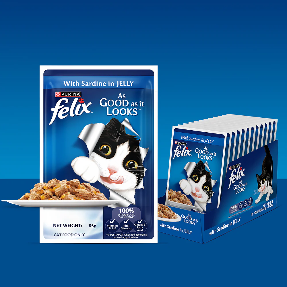 Purina Felix with Sardine in Jelly Complete and Balanced Adult Cat Wet Food - Image 7