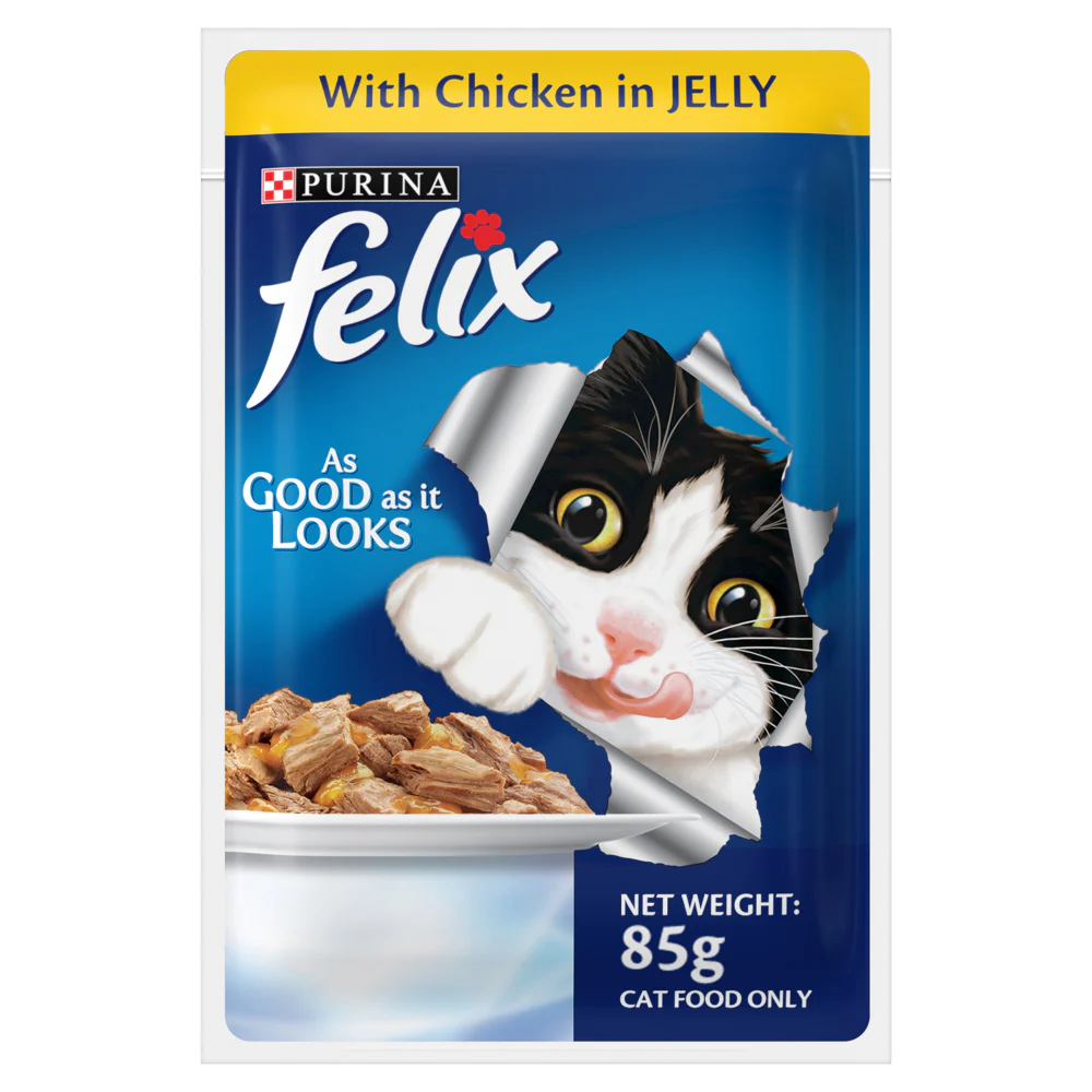Purina Felix with Mackerel, Chicken and Salmon in Jelly Adult Cat Wet Food - Image 3