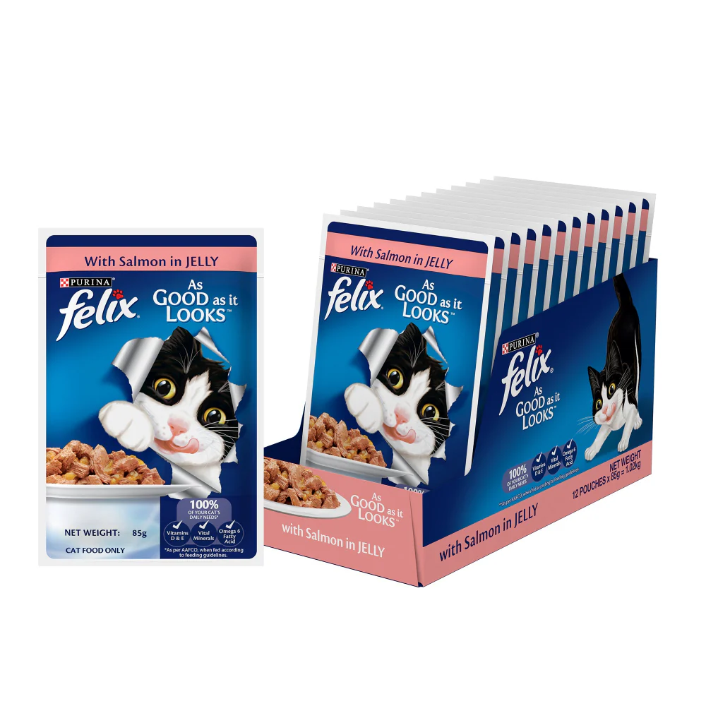 Purina Felix with Salmon in Jelly Adult Complete and Balanced Cat Wet Food - Image 2