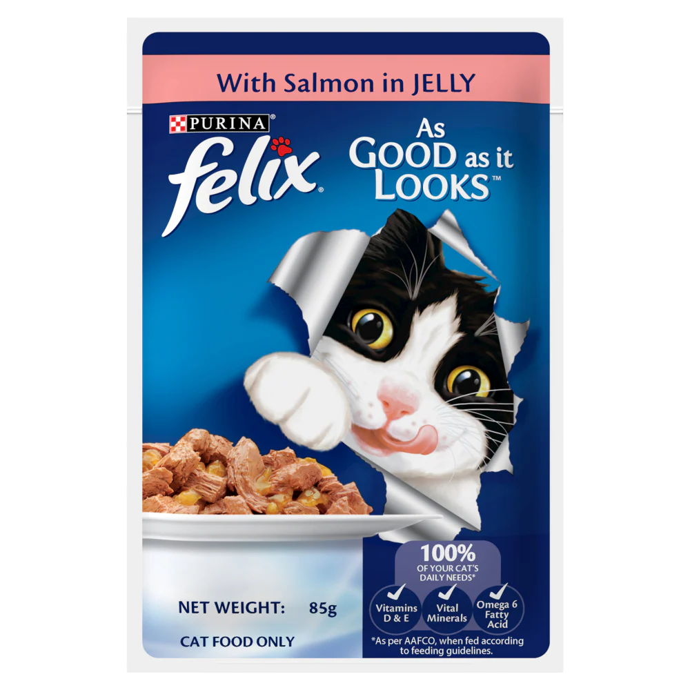 Purina Felix with Salmon in Jelly Adult Complete and Balanced Cat Wet Food - Image 8