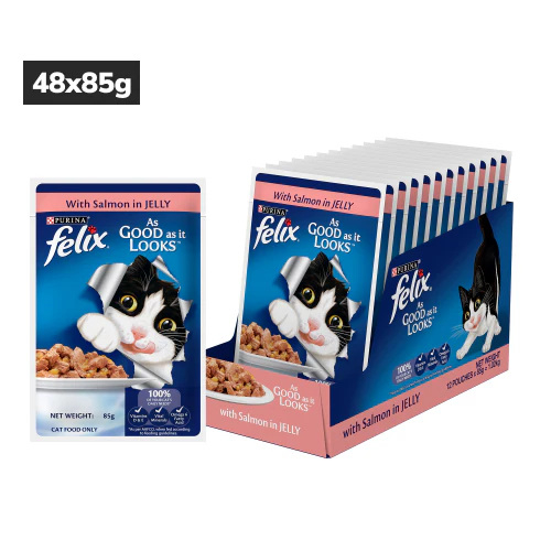 Purina Felix with Salmon in Jelly Adult Complete and Balanced Cat Wet Food - Image 9