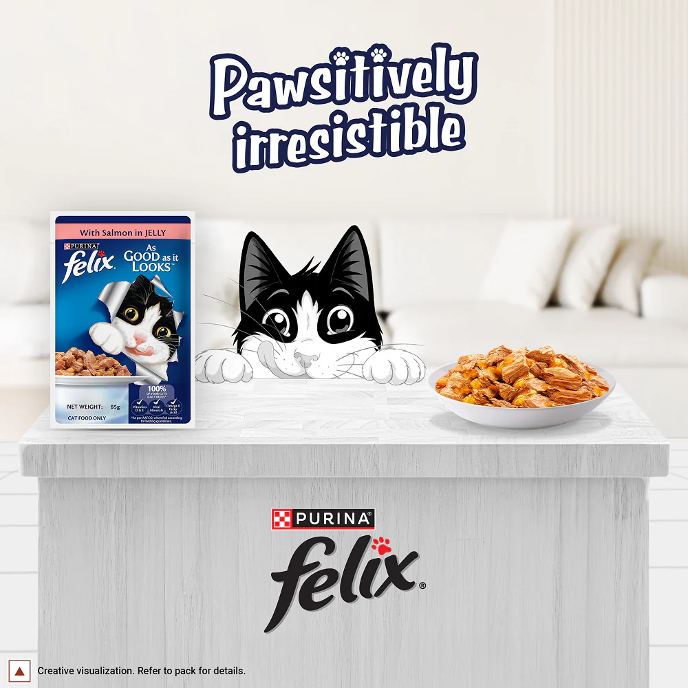 Purina Felix with Salmon in Jelly Adult Complete and Balanced Cat Wet Food - Image 4