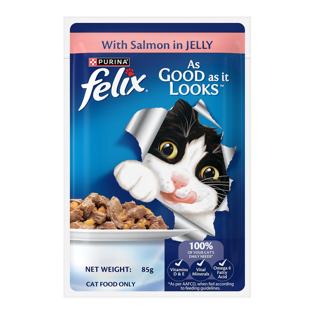 Purina Felix with Salmon in Jelly Adult Complete and Balanced Cat Wet Food - Image 6