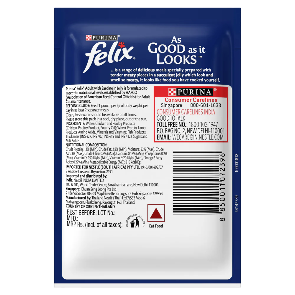 Purina Felix with Sardine and Tuna in Jelly Adult Cat Wet Food - Image 9