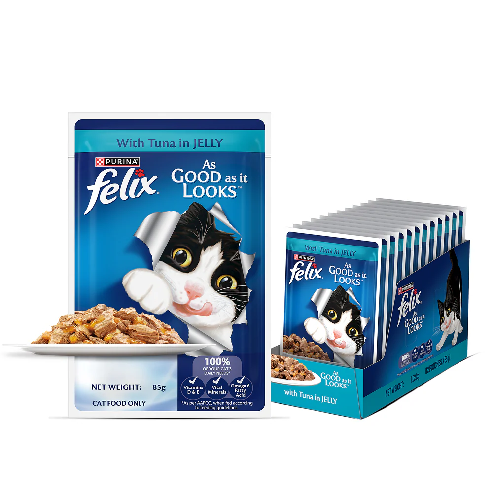 Purina Felix with Tuna in Jelly Adult Complete and Balanced Cat Wet Food - Image 2
