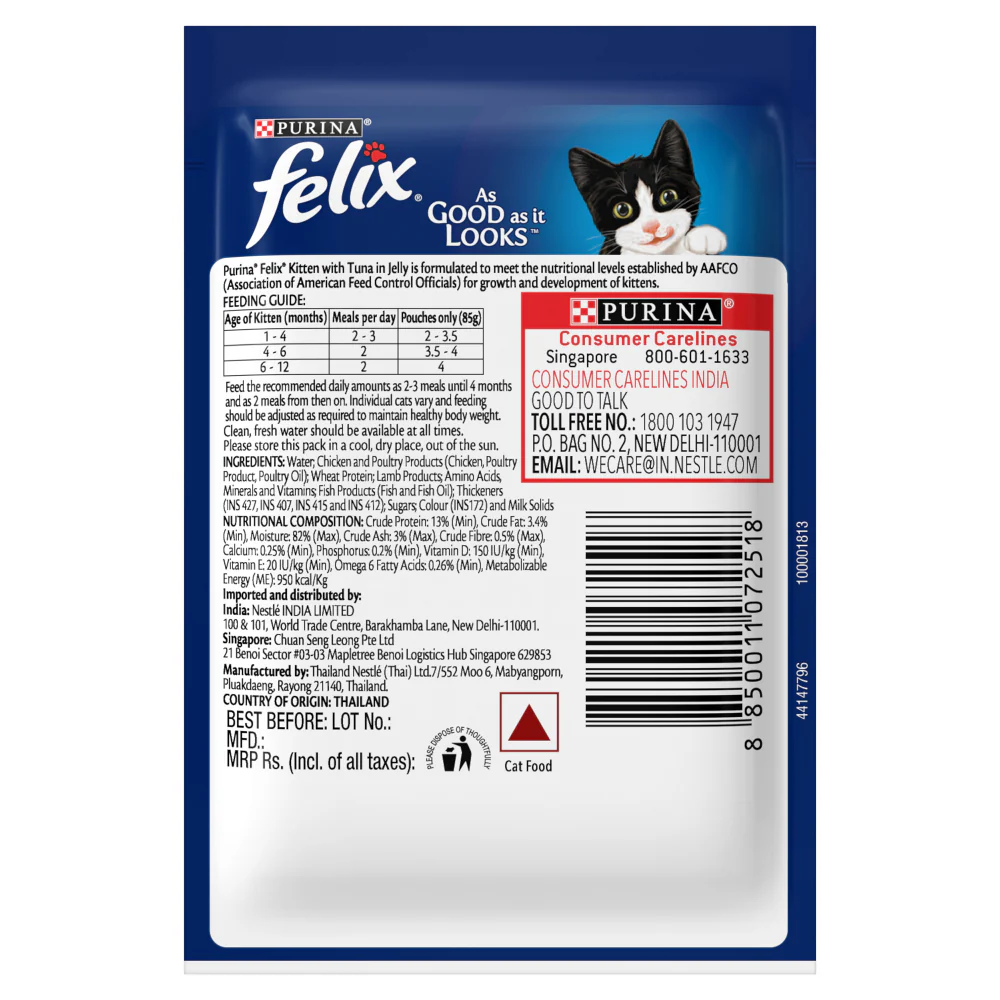Purina Felix with Tuna in Jelly Complete and Balanced Kitten Wet Food - Image 3
