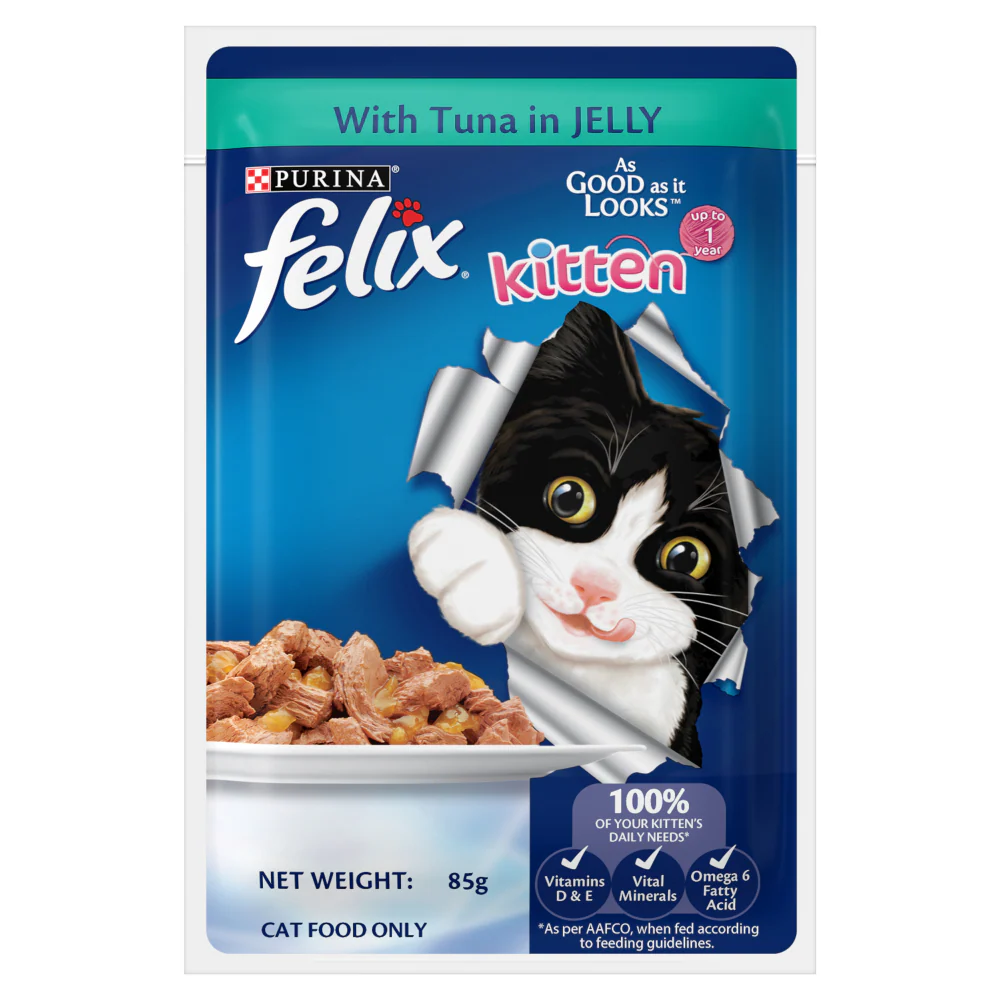 Purina Felix with Tuna in Jelly Complete and Balanced Kitten Wet Food - Image 8
