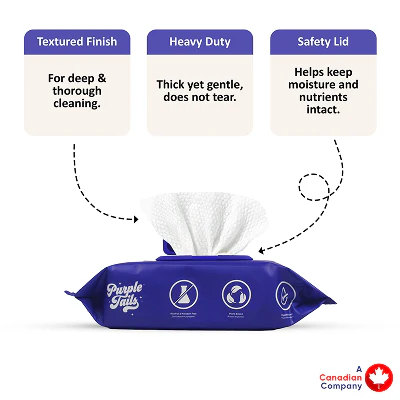 Purple Tails Canada Unscented Wipes for Dogs - Image 4