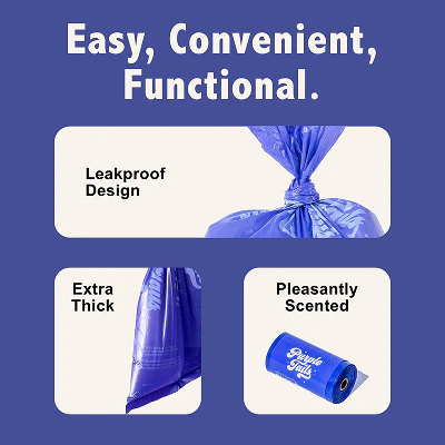 Purple Tails Poop Bags Lime and Lemony Scented for Dogs (Blue) - Image 3