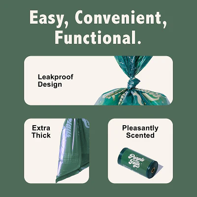 Purple Tails Poop Bags Sandalwood Scented for Dogs (Green) - Image 3