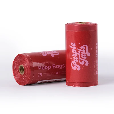 Purple Tails Poop Bags Strawberry Scented for Dogs (Red) - Image 5