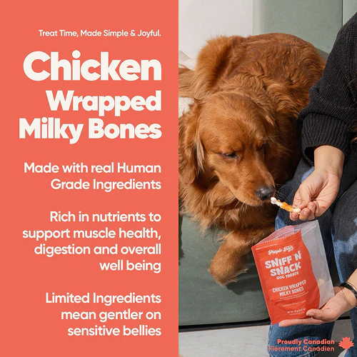 Purple Tails Sniff N Snack Chicken Wrapped Milky Bones Dog Treat - Image 2