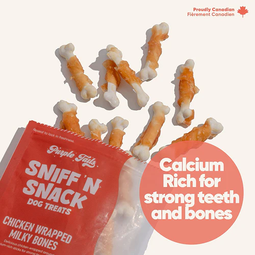 Purple Tails Sniff N Snack Chicken Wrapped Milky Bones Dog Treat - Image 3