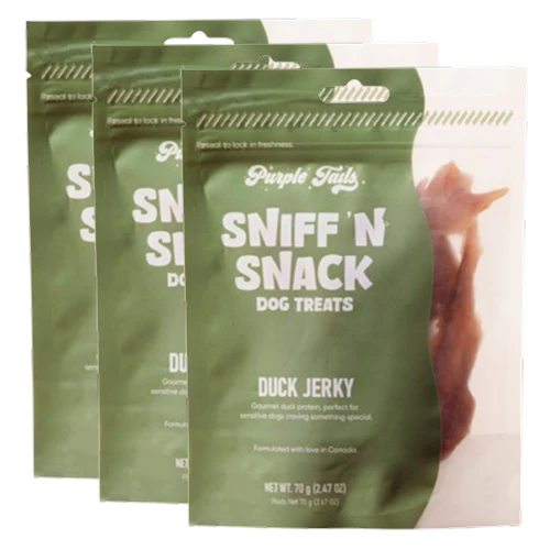 Purple Tails Sniff N Snack Duck Jerky Dog Treat - Image 6